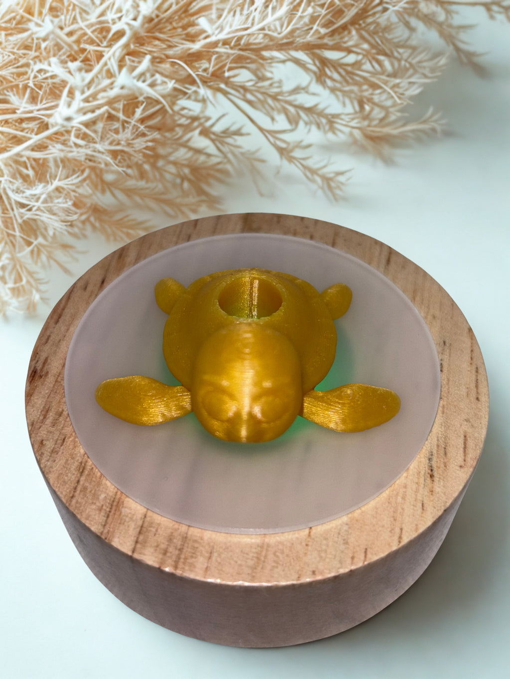 Golden Sea Turtle Straw Topper