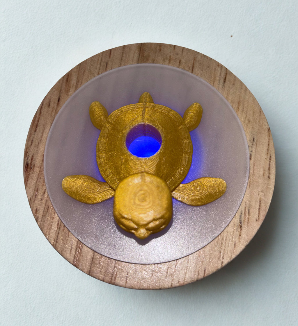 Golden Sea Turtle Straw Topper